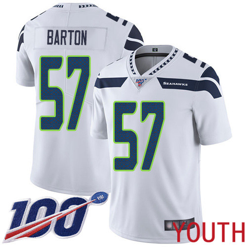Seattle Seahawks Limited White Youth Cody Barton Road Jersey NFL Football #57 100th Season Vapor Untouchable->youth nfl jersey->Youth Jersey